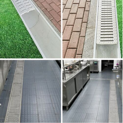 成品线性排水沟树脂u型槽雨水槽厨房花园地沟槽不锈钢缝隙式盖板