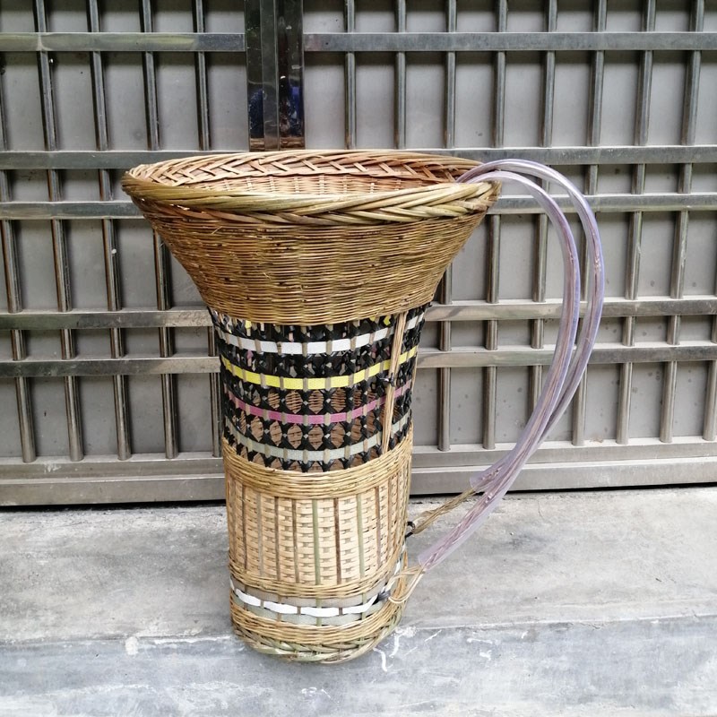 贵州竹编背篓篼纯手工竹篓收纳竹筐框购物家用舞台拍摄道具