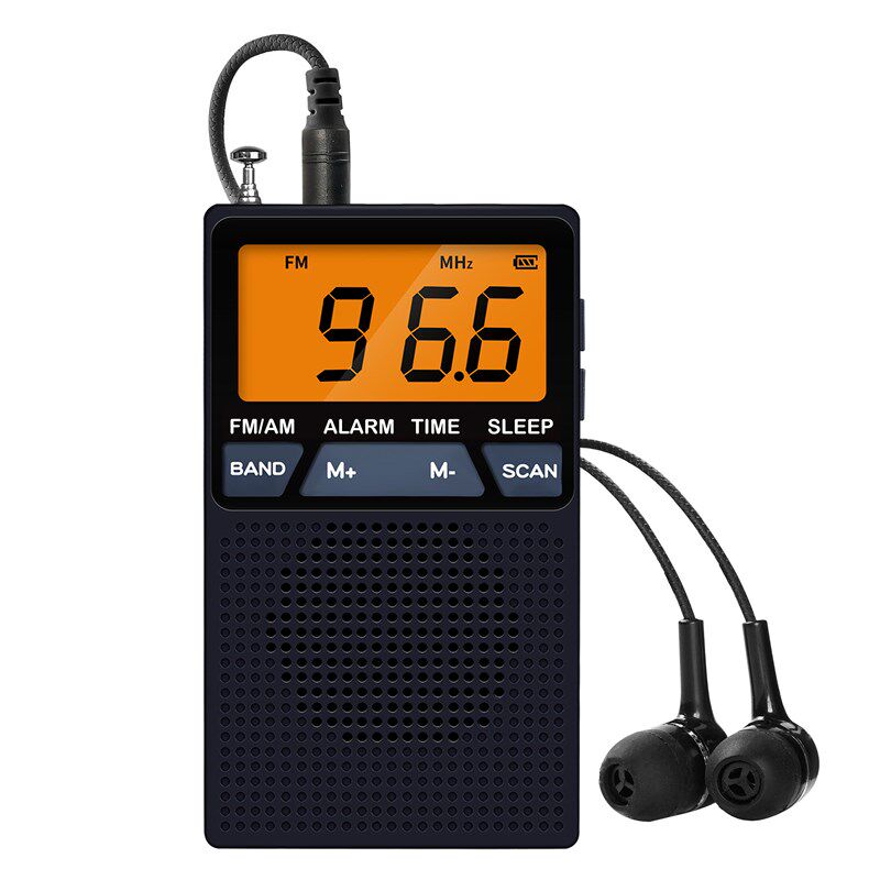 新款收音机 FM/AM双波段便携式老人大屏幕大文字立体声数字收音机