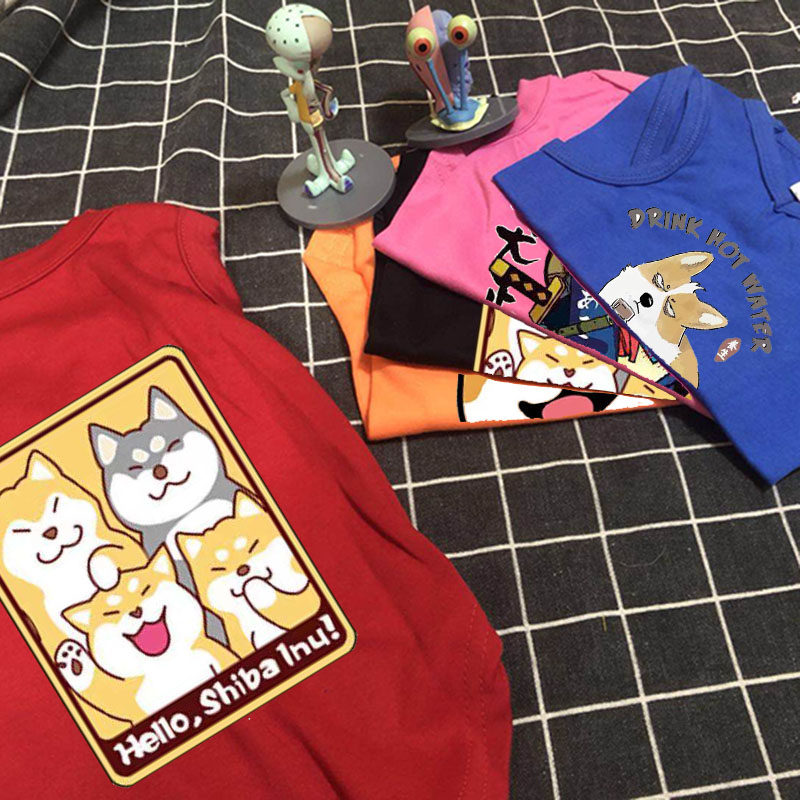 可爱狗的一家 秋冬宠物小柴犬秋田中型犬卫衣幼犬哈士奇棉质衣服