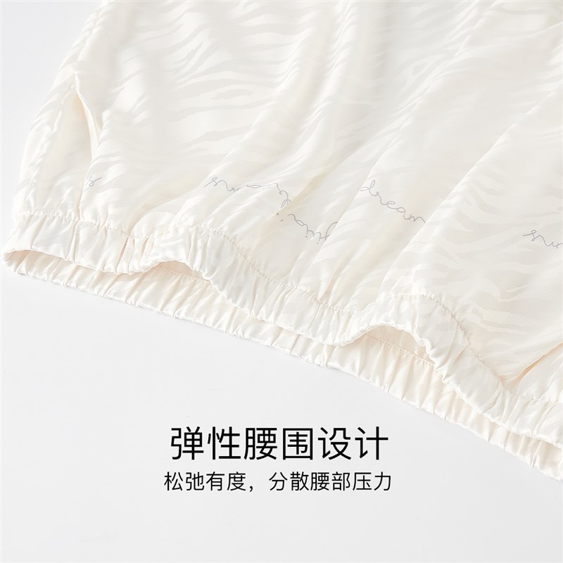 冰丝睡衣女款夏季短袖短裤女士白色丝绸家居服女套装夏款2023新款