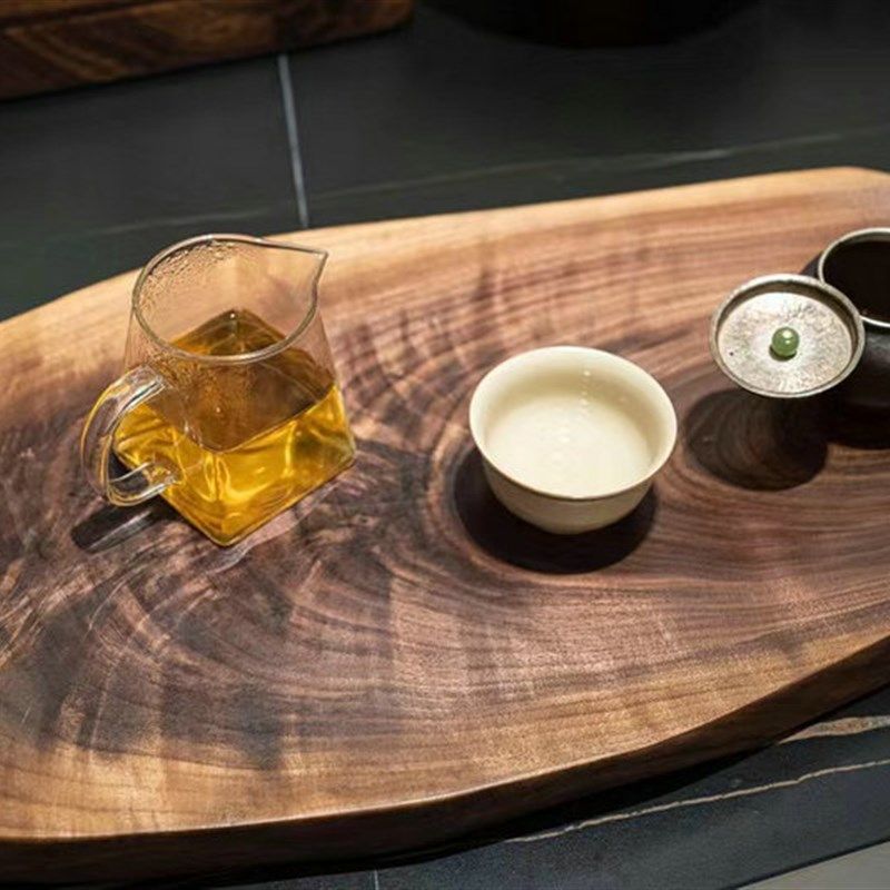 黑胡桃木原木板干泡茶盘茶台面板水果切盘面包盘牛排板一物一拍