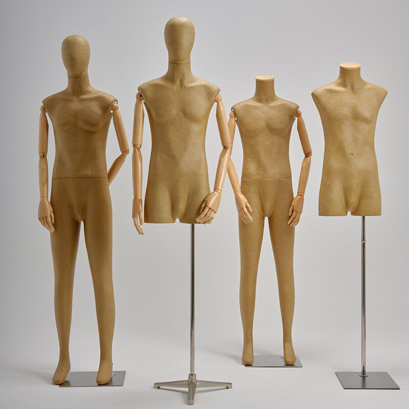 服装店高档男装复古牛皮纸模特展示架全身橱窗半身假人偶陈列道具