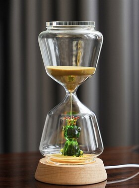 创意立体动物沙漏计时器15分钟沙漏伴睡灯氛围灯女生结婚生日礼物