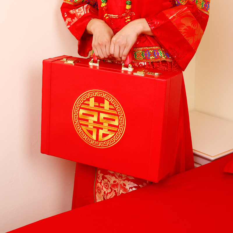 结婚礼金盒提亲聘礼盒彩礼钱盒子10万彩礼箱30万订婚用品大全箱子图片