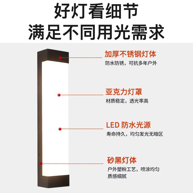 户外壁灯别墅入户大门柱灯工程款庭院围墙防雨走廊灯露台阳台壁灯