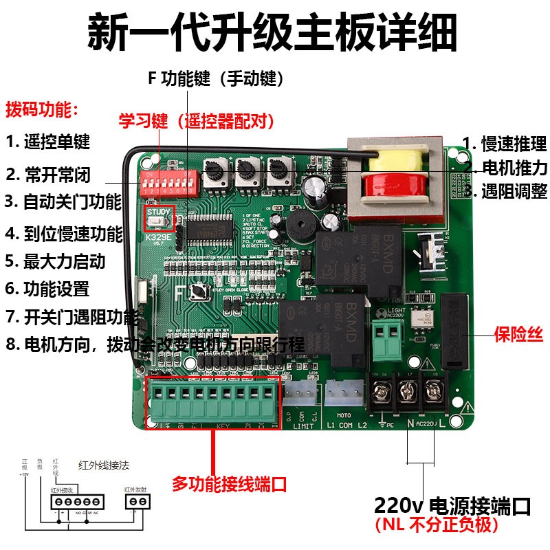 平移门一体机平移门电机自动开门机平开门别墅电动门机齿条门电机
