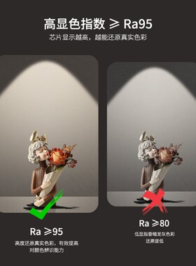 明装射灯双头led无主灯照明客厅灯卧室方形聚光防眩吸顶式斗胆灯