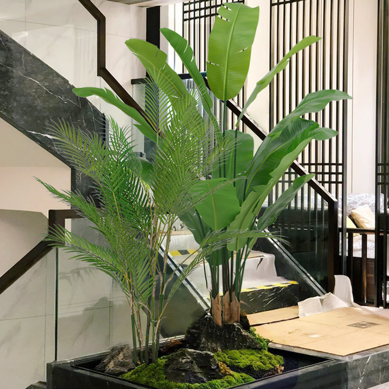 仿真旅人蕉龙舌兰室内装饰植物造景盆栽绿植物盆景室内绿叶假树