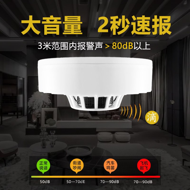 4G无线烟雾报警器烟感应报警器消防专用3c认证火灾警报器