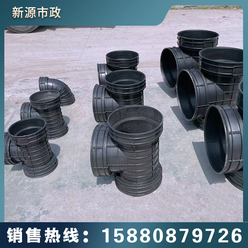 hdpe双壁波纹管配件纹管弯头90度45度波纹管接头直通波波纹管三通图片