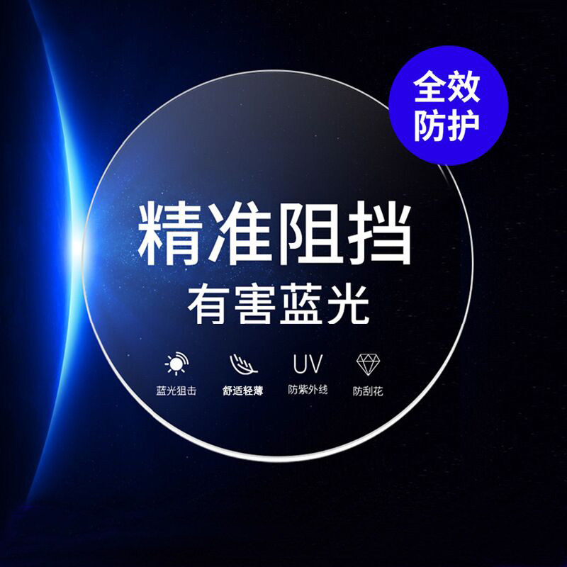 多焦点变焦镜片 1.67超薄防蓝光 远近双用老花眼镜片 专业防蓝光