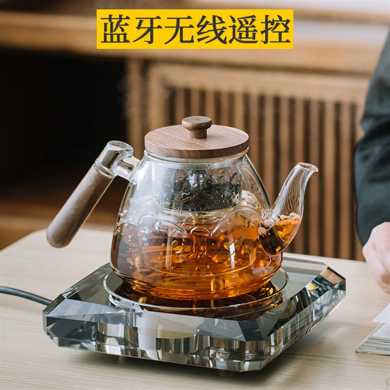 水晶煮茶器煮茶炉玻璃耐高温家用烧水壶泡茶礼盒装电陶炉静音套装