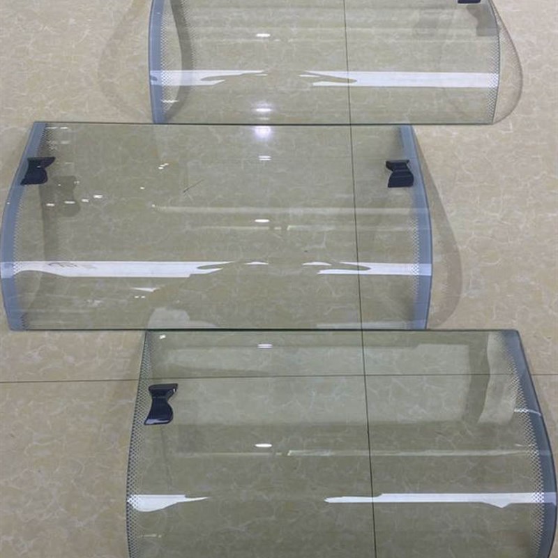 三温弧形点菜柜展示柜冷冻冷藏冷柜保鲜柜7字型L型钢化玻璃门配件