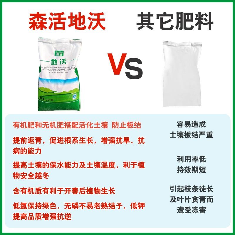 森活地沃肥苗木花卉草坪球场专用氮磷钾复合肥有机复混肥料速效肥