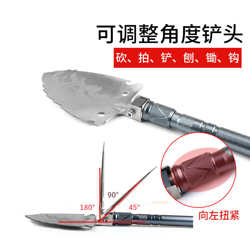 凤凰工兵铲多功能铁锹中国户外车载折叠钓鱼铲斧锰钢工具兵工铲子