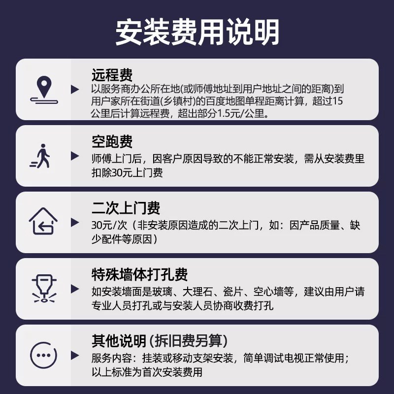 【全国上门安装服务】电视挂架/伸缩折叠支架/大屏移动推车等打孔