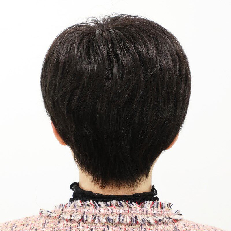 假发全头套女真发全真人发年轻女士短发薄款自然光头真头发假发套