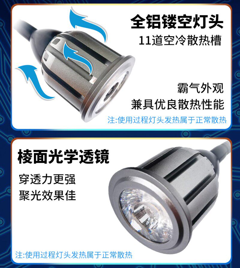 南美鱼缸射灯原生三湖溪流海缸夹子射灯水族造景观赏水草照明射灯