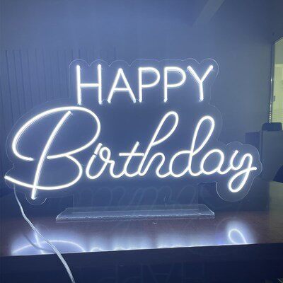 生日快乐LED灯happybirthday灯牌发光字母Marryme装饰霓虹灯定制