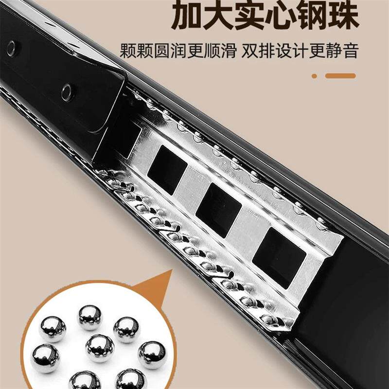 楼梯柜重型滑轨储物柜下轨道地轨鞋柜滑道抽拉承重托底装抽屉导轨