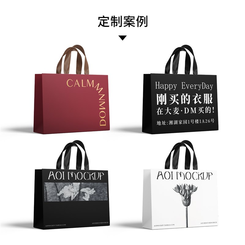 高级服装店手提袋定制纸袋购物带女装衣服用美容院礼品打包纸袋子