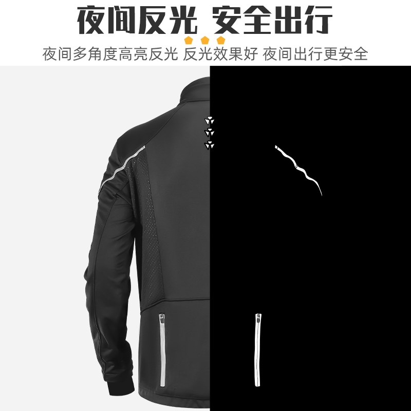 西骑者骑行服套装秋冬季男女款抓绒保暖长袖长裤户外自行车运动服