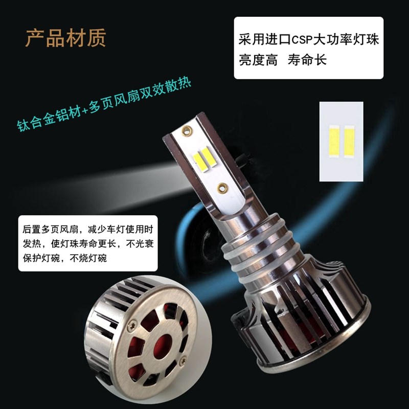 踏板电动车灯泡超亮强光摩托车远近光led内置改装大灯三轮车前灯