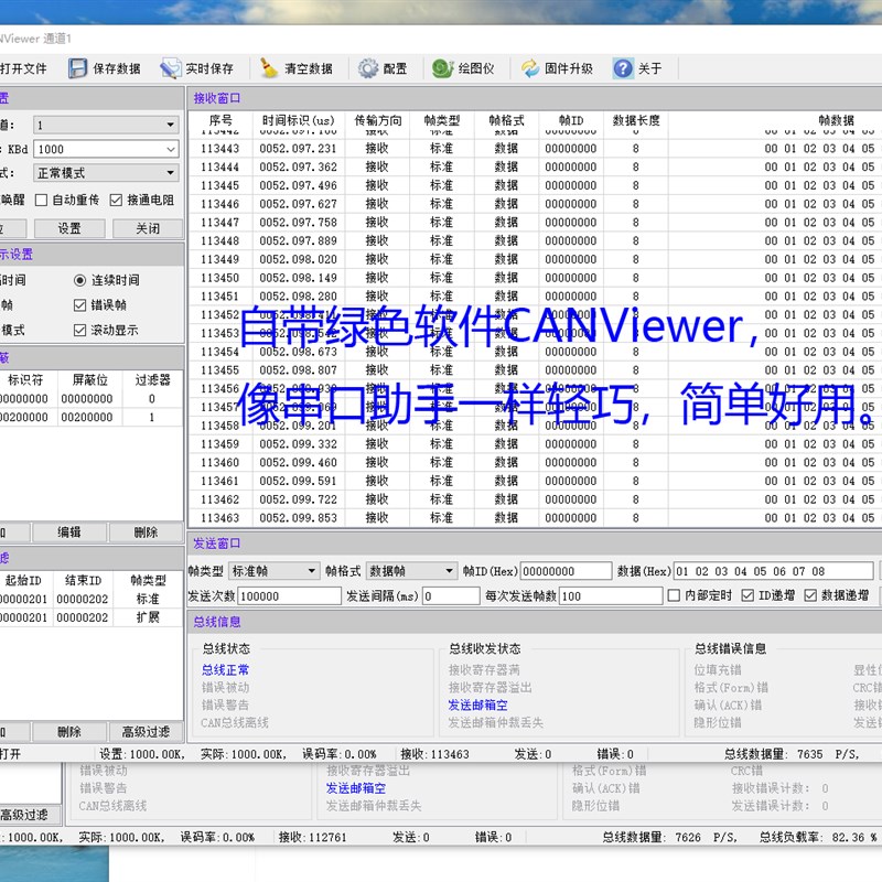 USB 转CAN 汽车CAN 协议分析仪 双通道 CAN分析仪 曲线逻辑分析仪