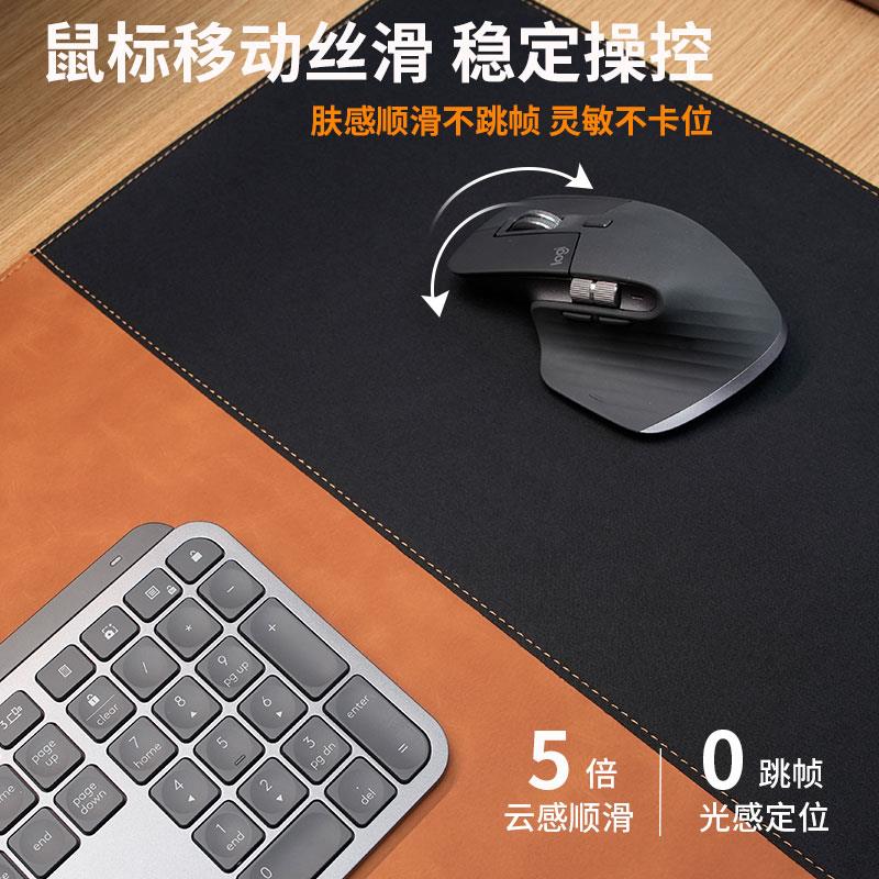 高级类零皮革游戏电竞滑鼠垫超大号肤感疯马纹键盘垫电脑办公桌垫