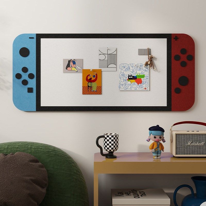 毛毡墙贴switch游戏机照片墙自粘3d立体装饰客厅多巴胺墙壁布置