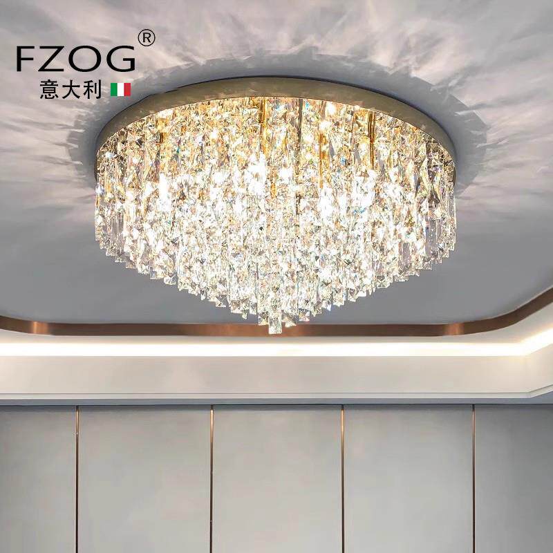FZOG意大利轻奢大气主卧室水晶灯吸顶灯现代简约客厅温馨浪漫吊灯