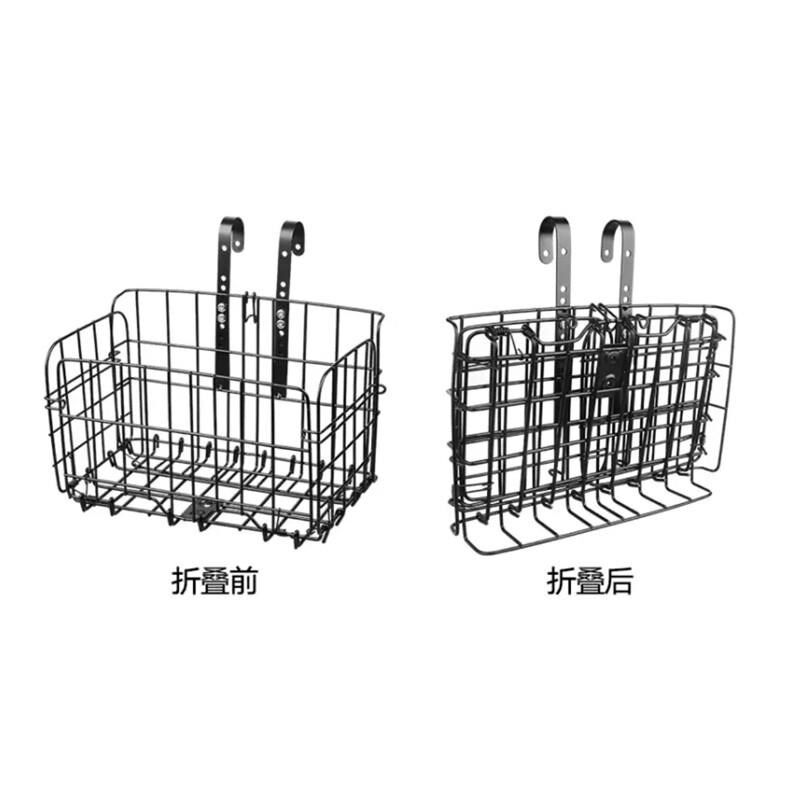 自行车车篮置物筐山地车后车框折叠挂篮后座架边框书包货架后侧篮