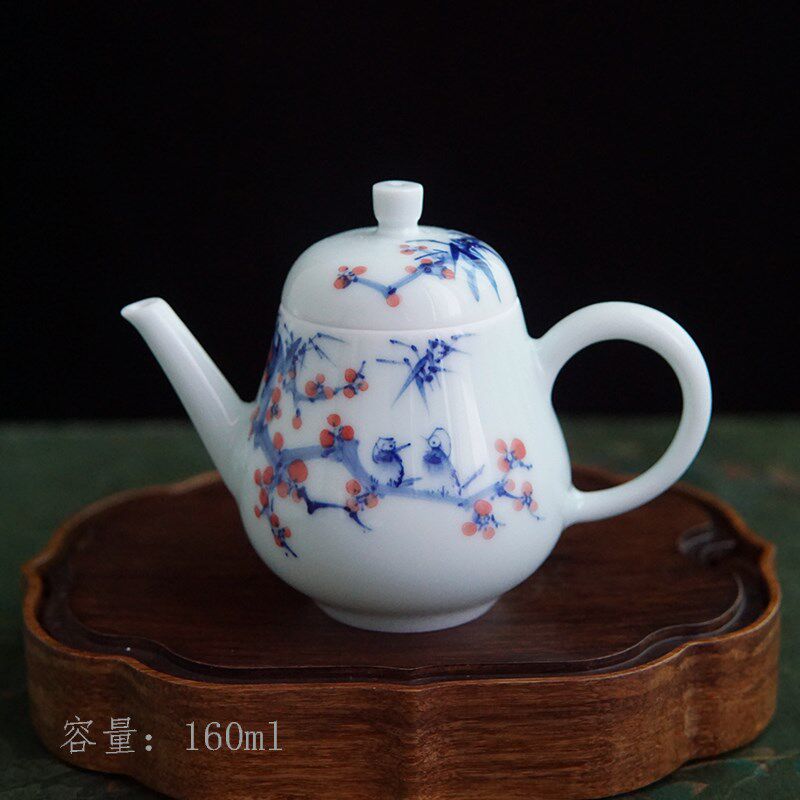 景德镇手绘茶具茶杯主人杯茶壶盖碗孤品清仓青花山水缠枝莲颜色釉