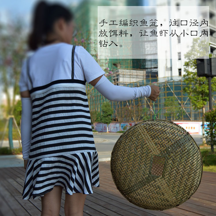 个性小鱼鱼篓手工竹编有孔鱼笼泥鳅笼农家乐家居摆件装鱼捕鱼折叠