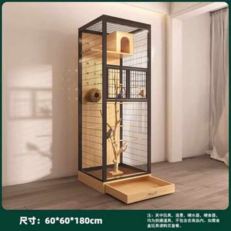 大码实木鸟笼鹦鹉笼子虎皮玄凤特大型号别墅豪华小太阳专用笼繁殖