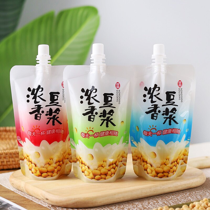 豆浆袋子一次性打包外卖塑料袋果汁热饮装液体自立吸嘴袋商用