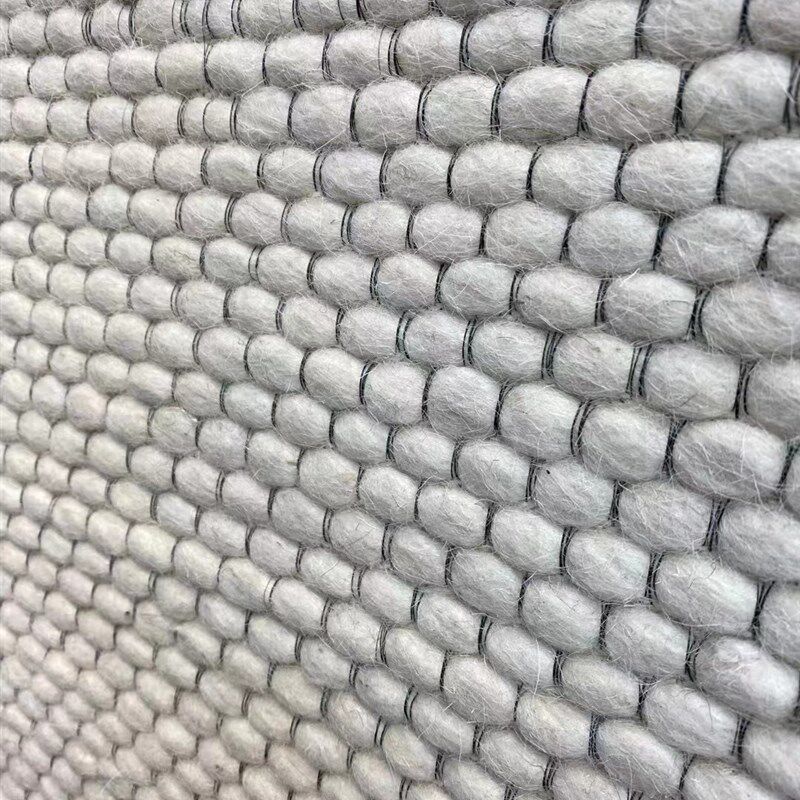 印度进口羊毛手工编织灰色系极简大气现代风高端家用客厅卧室地毯