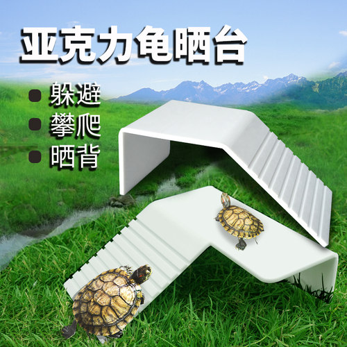 巴西晒背台乌龟箱爬坡爬台乌龟缸浮岛浮台加大加厚躲避休息龟晒台