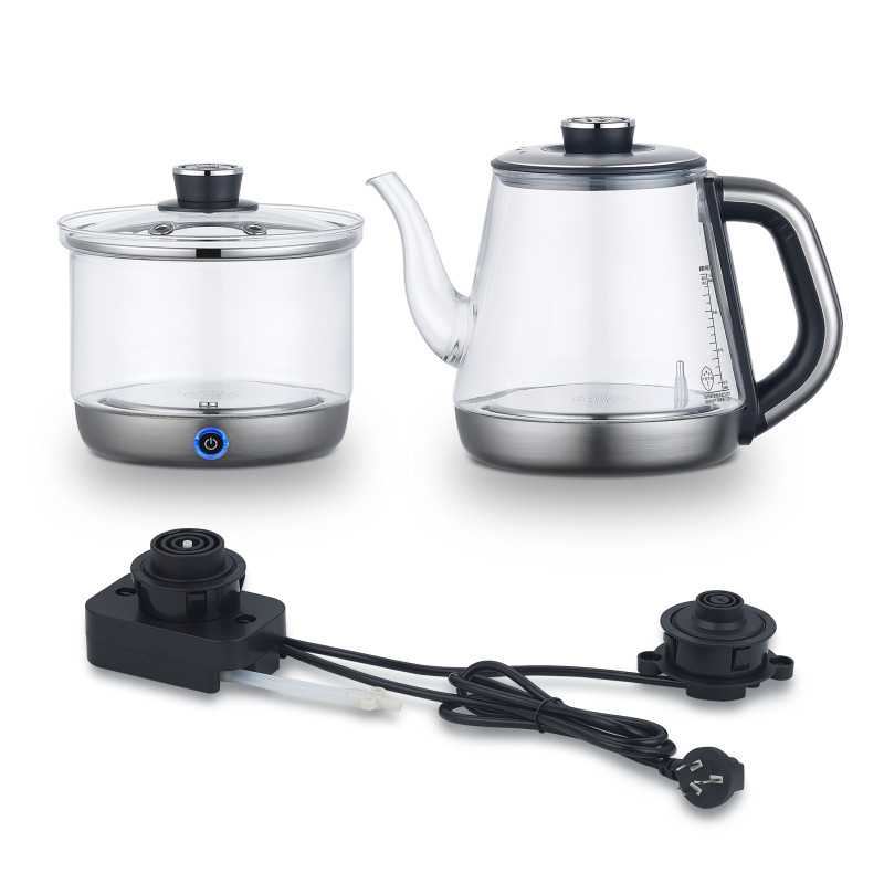 自动上水电热水壶双孔岩板茶桌暗装内嵌入式茶台隔空烧水茶炉套装