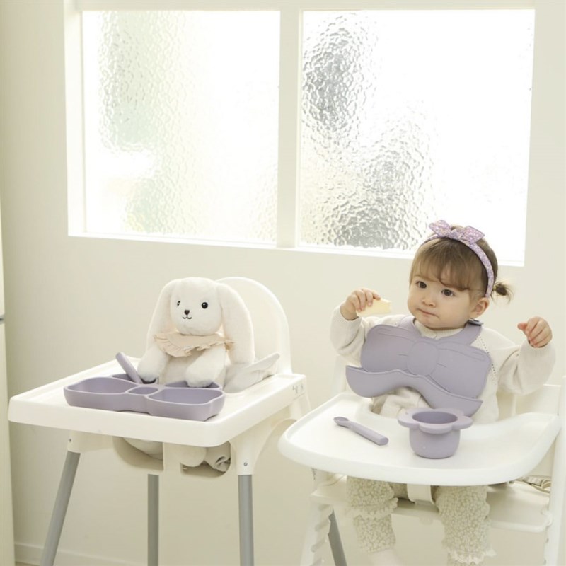 BABYFUN蝴蝶结围兜宝宝吃饭婴幼儿硅胶防水防脏辅食饭兜儿童餐具