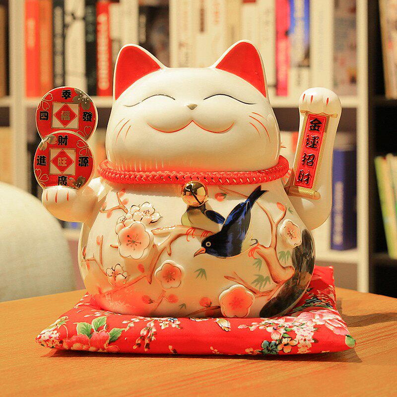 三十而已同款摇手招财猫摆件开业礼品店铺家居客厅储蓄罐小存钱罐