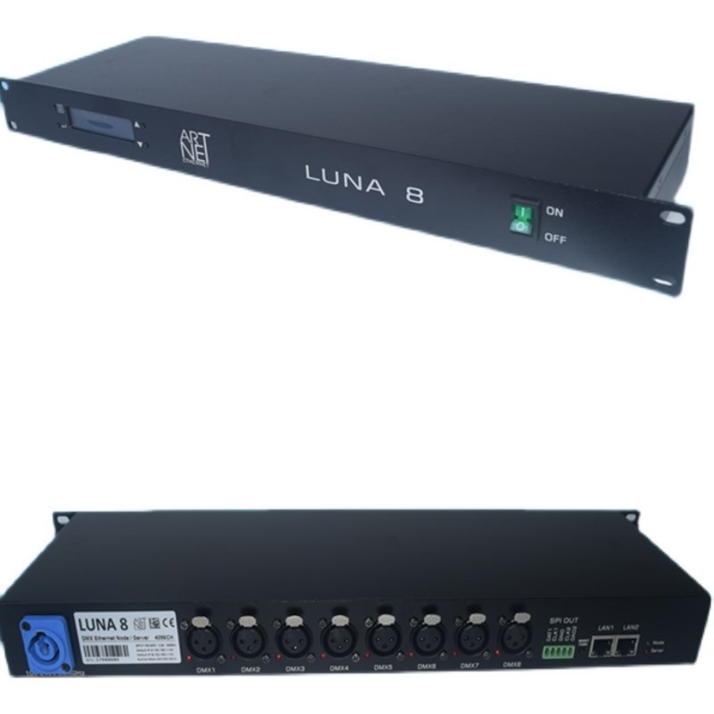 舞台灯光Art-Net转DMX512 网络扩展控制器双向8路4096通道 控台图片
