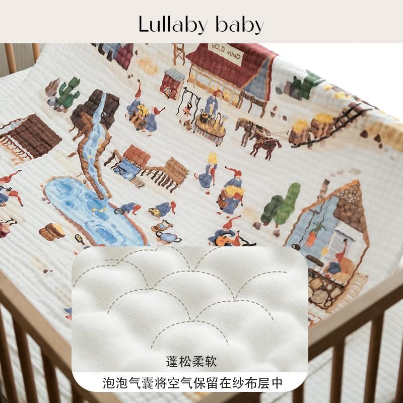 lullabybaby婴儿浴巾六层纱布浴巾新生儿童浴巾宝宝洗澡巾包被