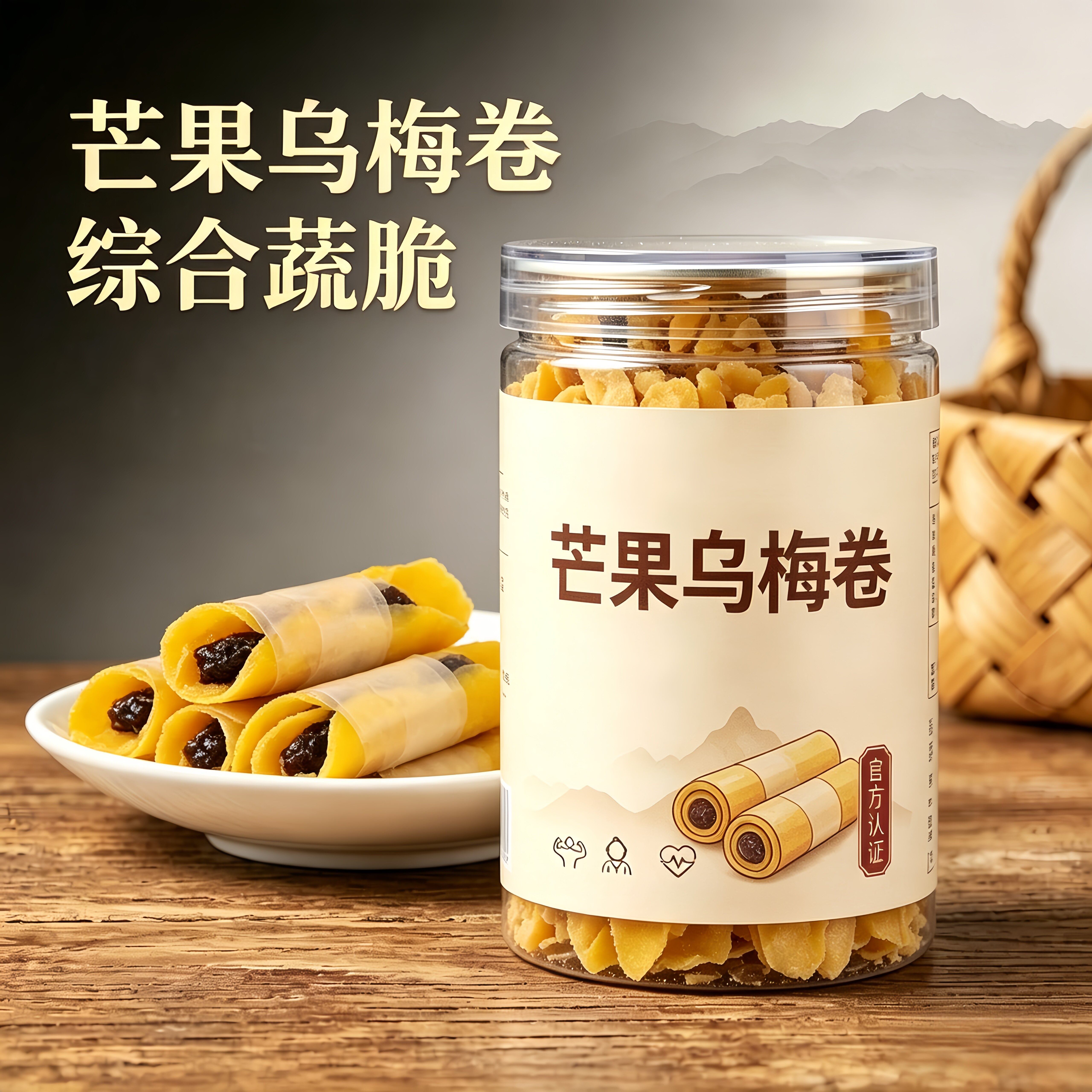 央妈推荐!芒果夹乌梅卷芒果干卷乌梅条休闲零食蜜饯果脯果干解馋