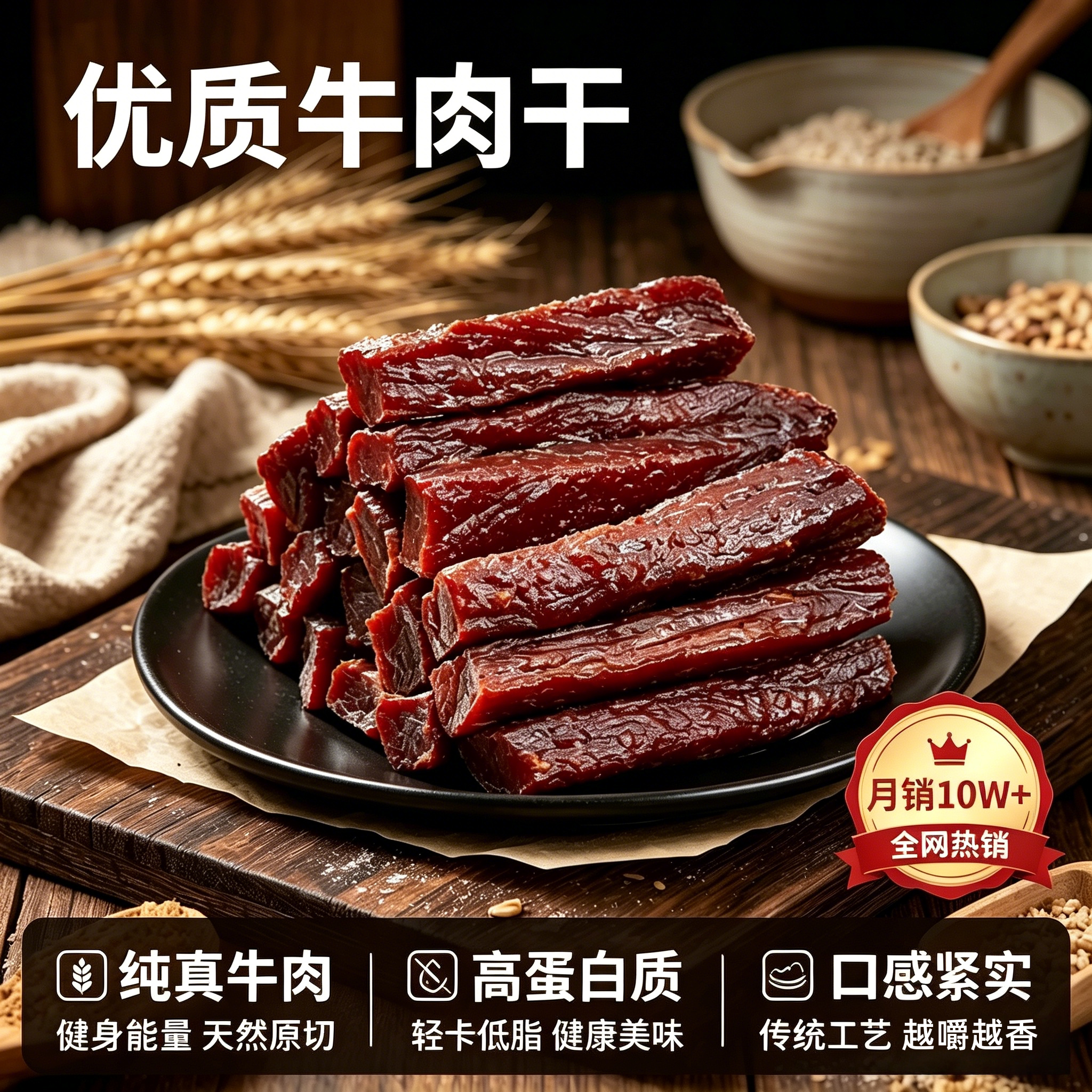 农科院牛肉干内蒙古风干手撕无添加孕妇官方旗舰店麻辣孜然味零食