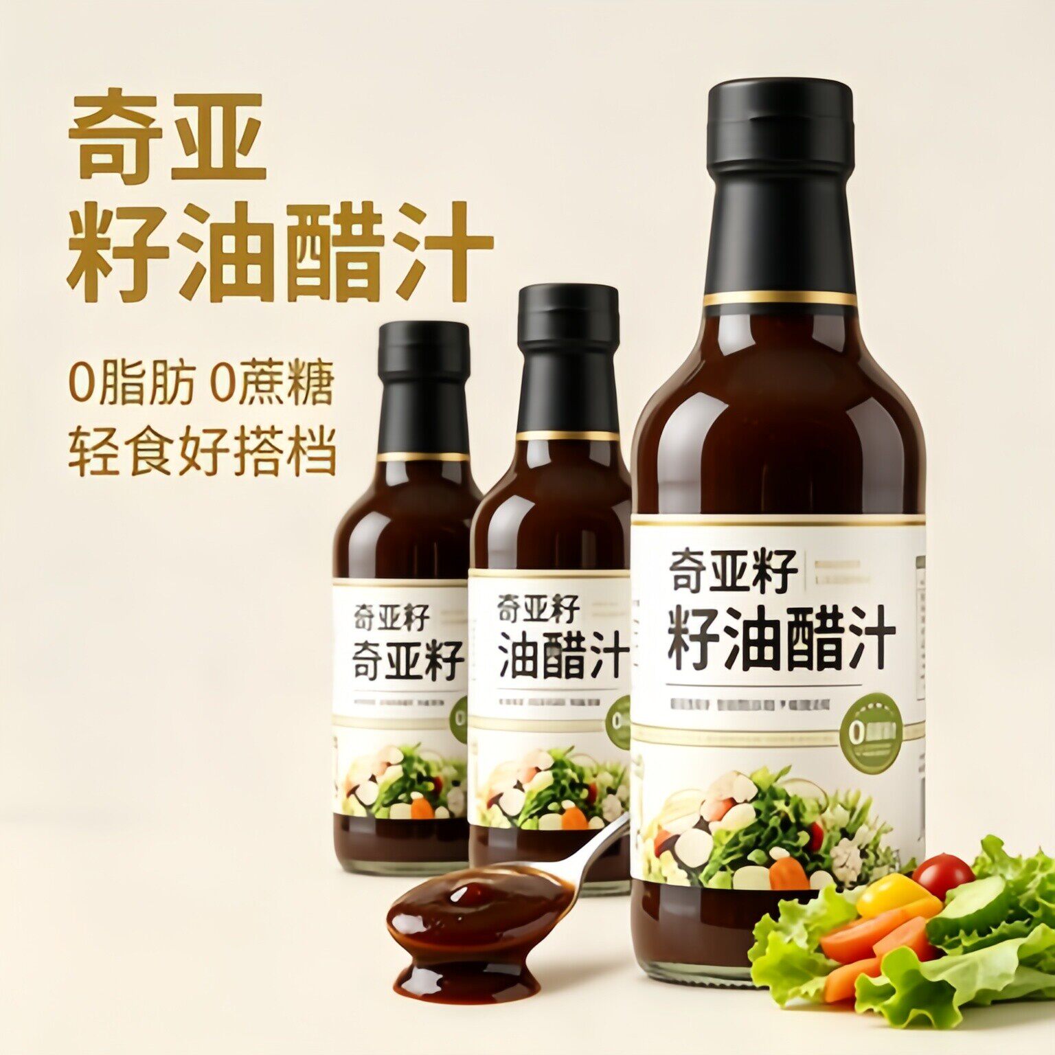 农科院油醋汁0脂肪零轻食酱料低减水煮菜蘸料卡蔬菜沙拉酱调料汁