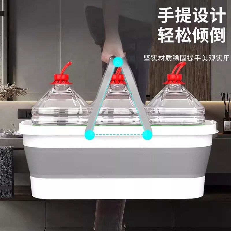 可折叠拖把桶便携式长方形洗拖布桶塑料拖地桶水桶家用手提桶水捅