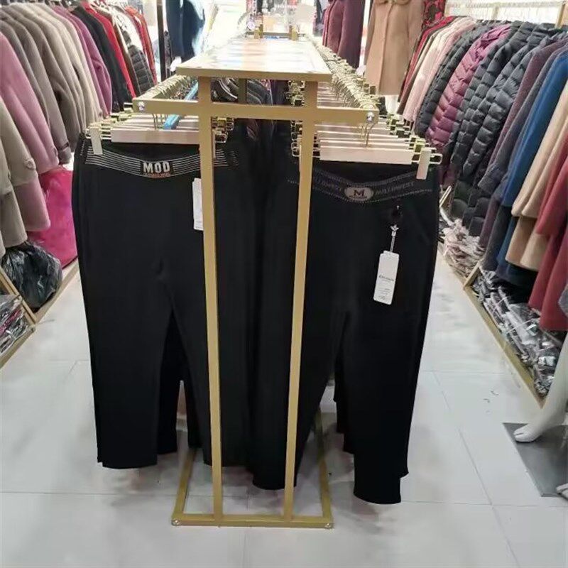 服装店展示架落地式男女服装货架双杠中岛架陈列架双排挂衣服架子