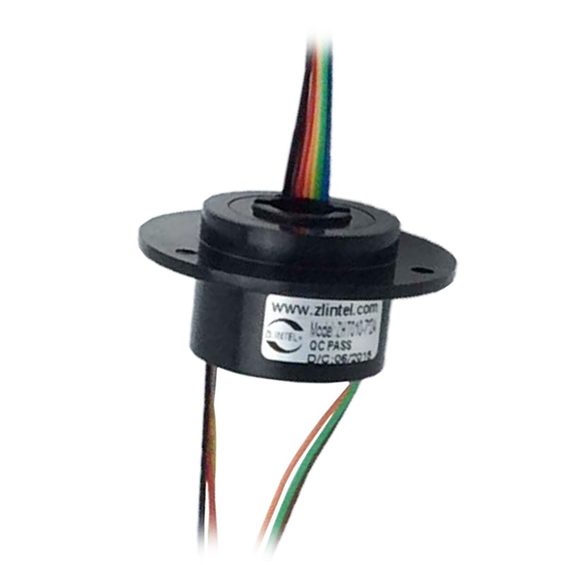 旋转导电滑环 帽式中空导电滑环 孔径10mm6路2A讯号集电环汇流环